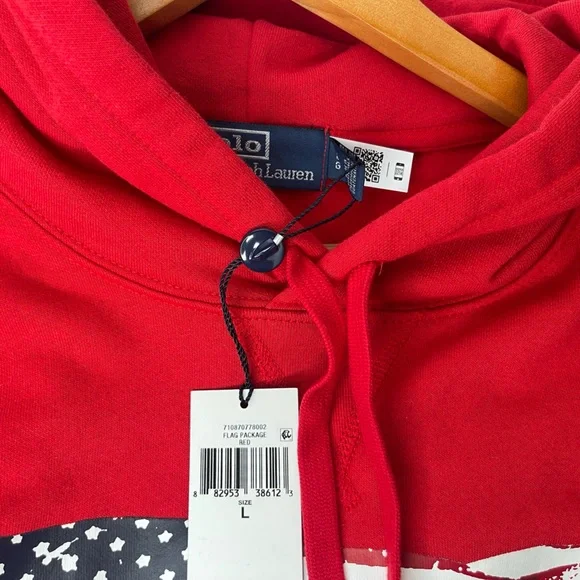 Polo by Ralph Lauren Men's Red Flag Hoodie - Picture 5 of 6